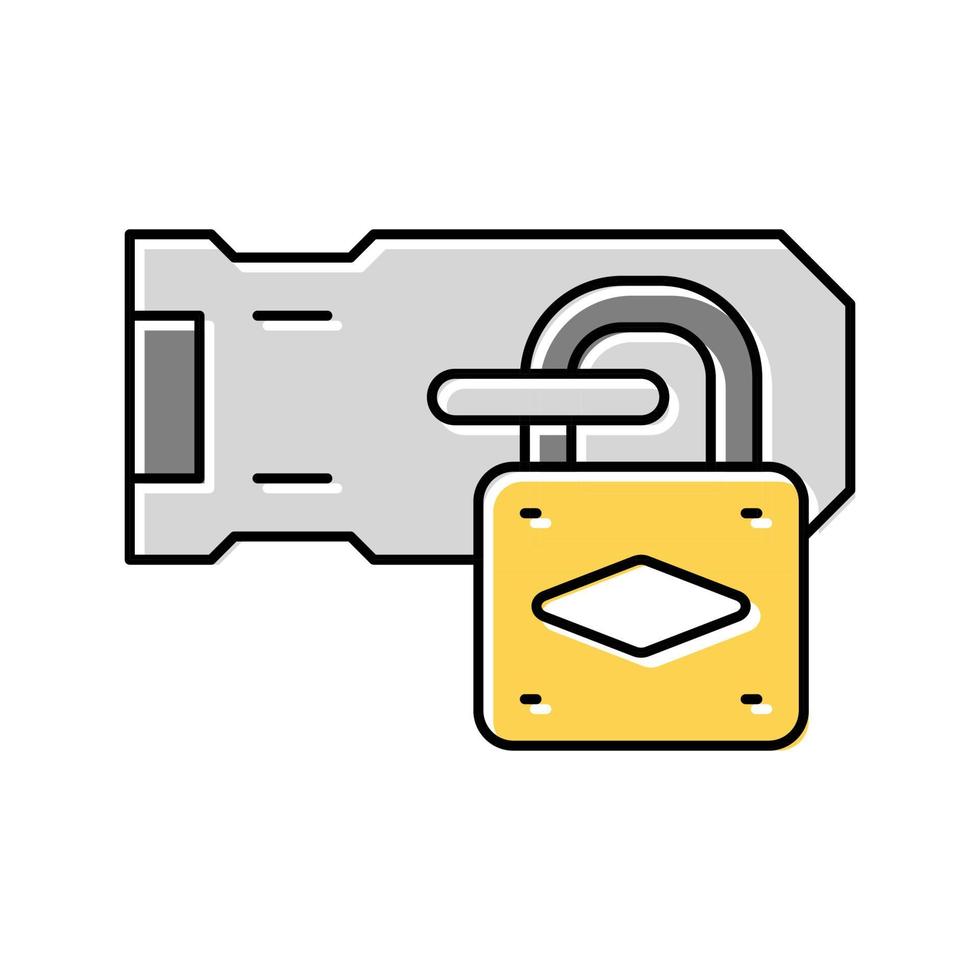 door padlock color icon vector illustration