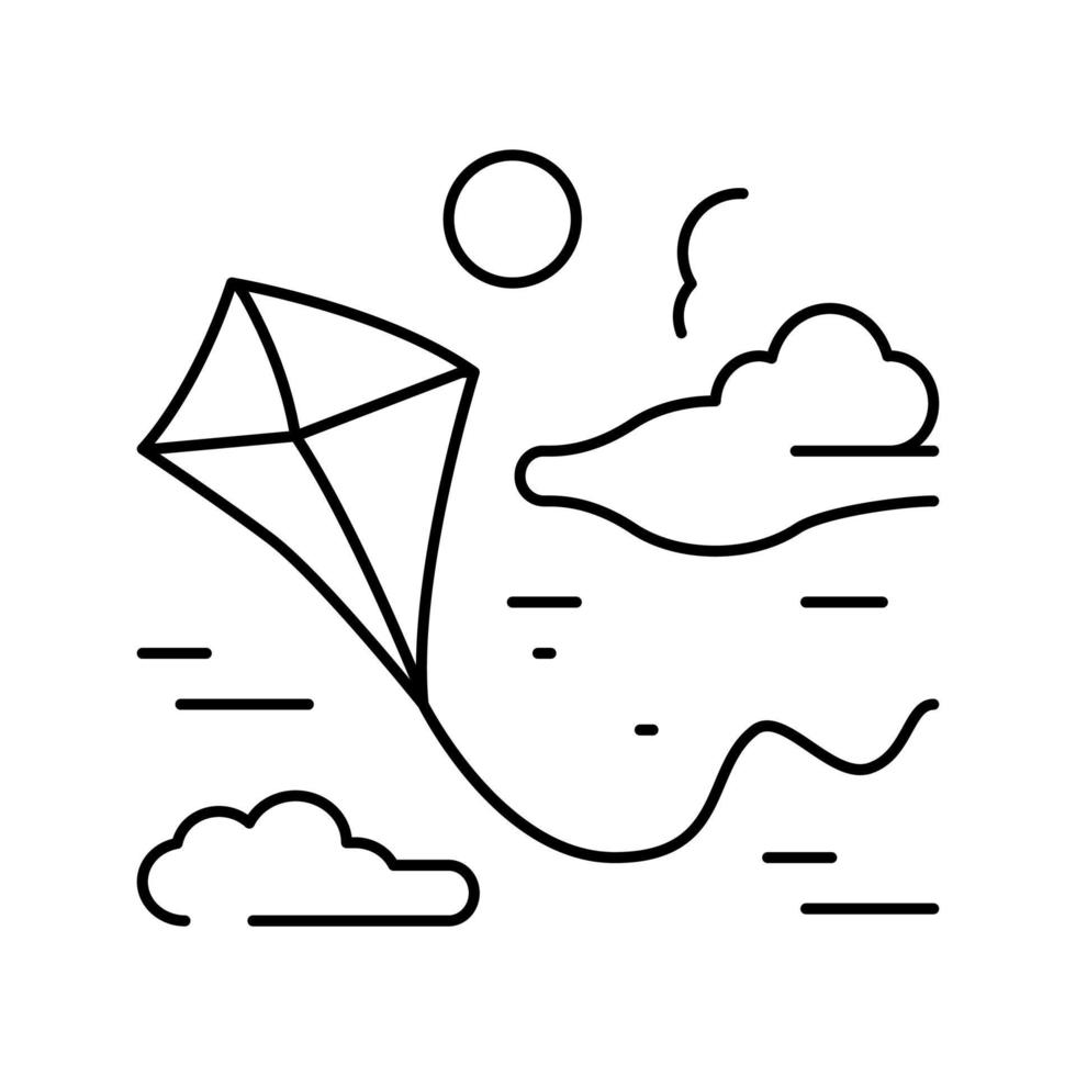 ocio verano línea icono vector ilustración
