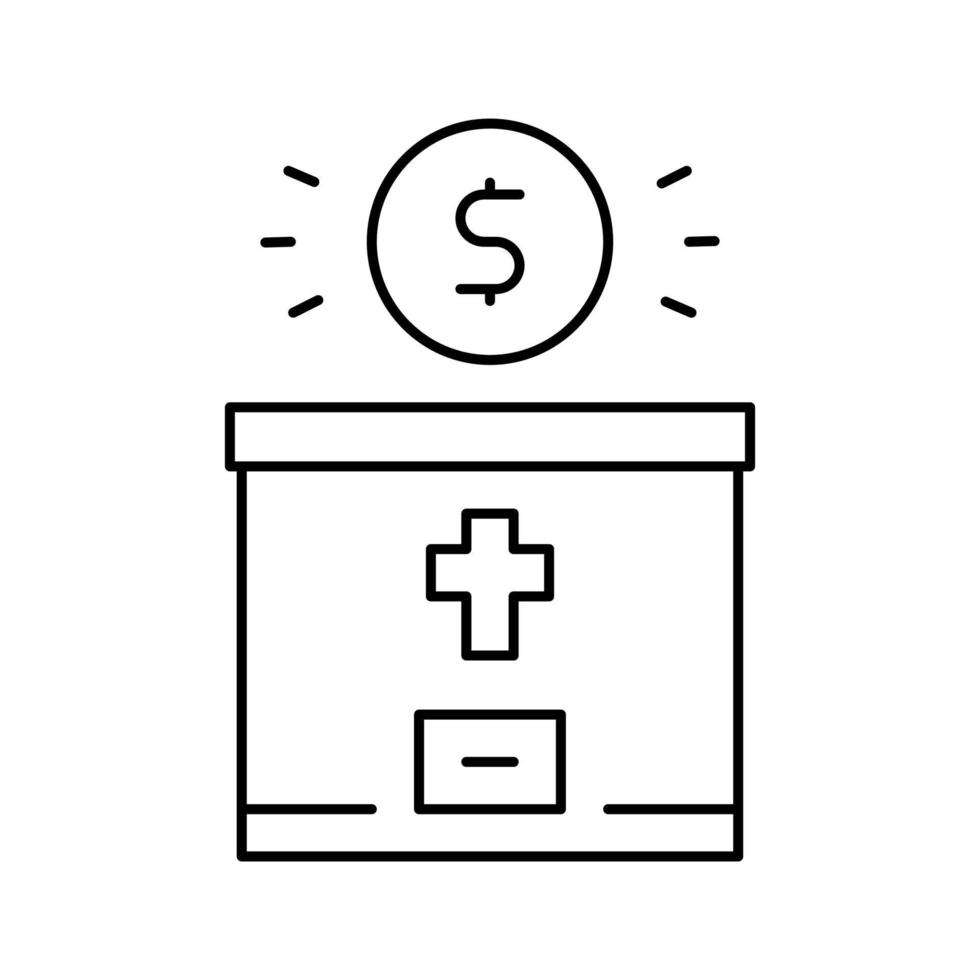 donación cristianismo línea icono vector ilustración