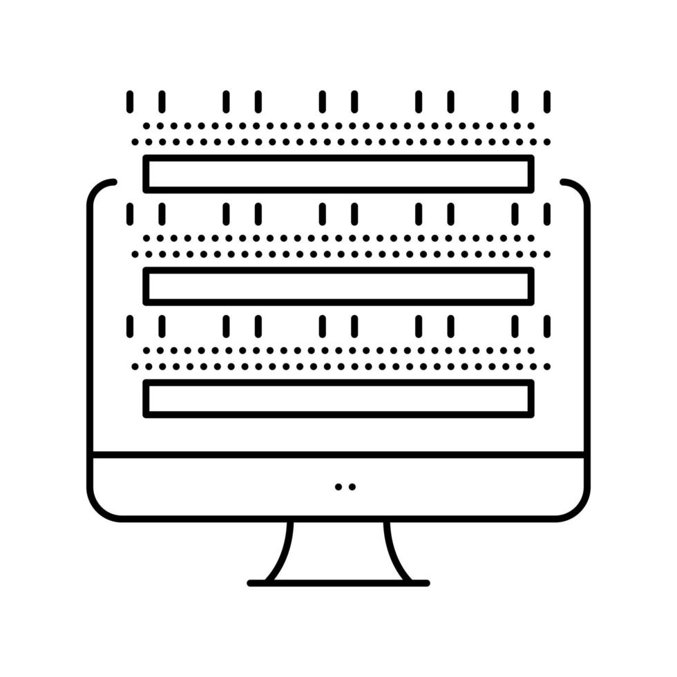testing computer screen semiconductor manufacturing line icon vector illustration