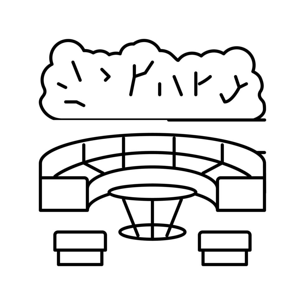 ilustración de vector de icono de línea de muebles de patio