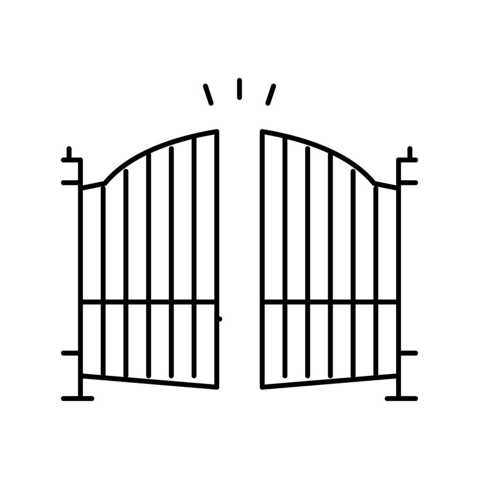 automatic gate line icon vector illustration
