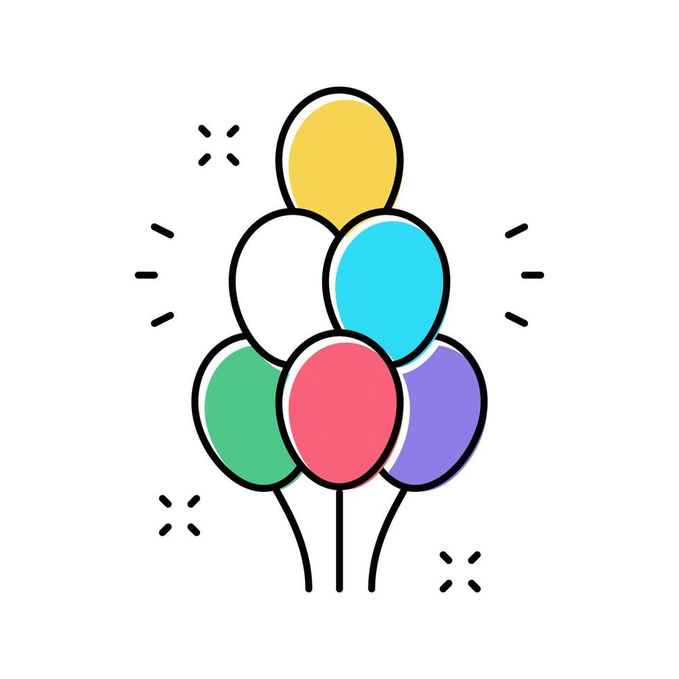 balloon bouquet color icon vector illustration