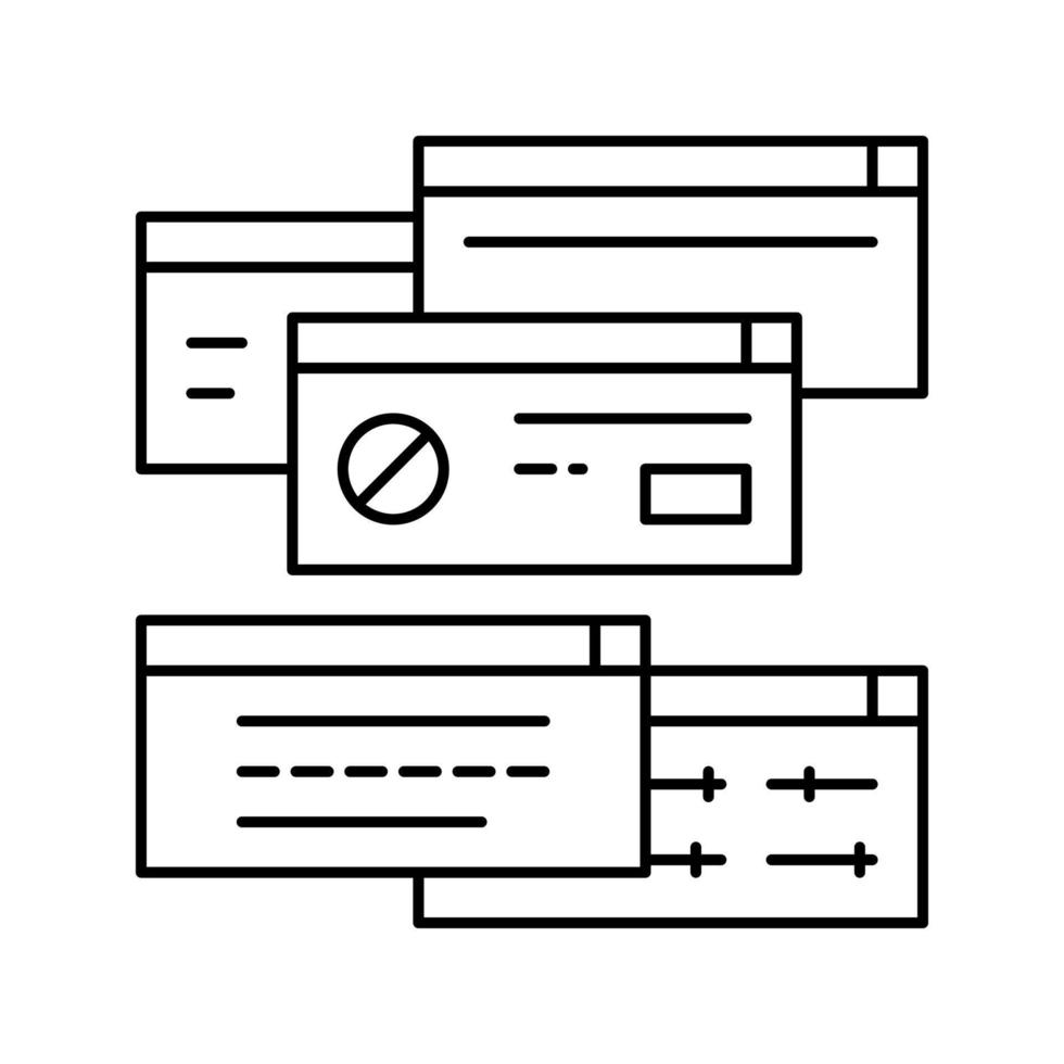 ilustración de vector de icono de línea de personalización de computadora