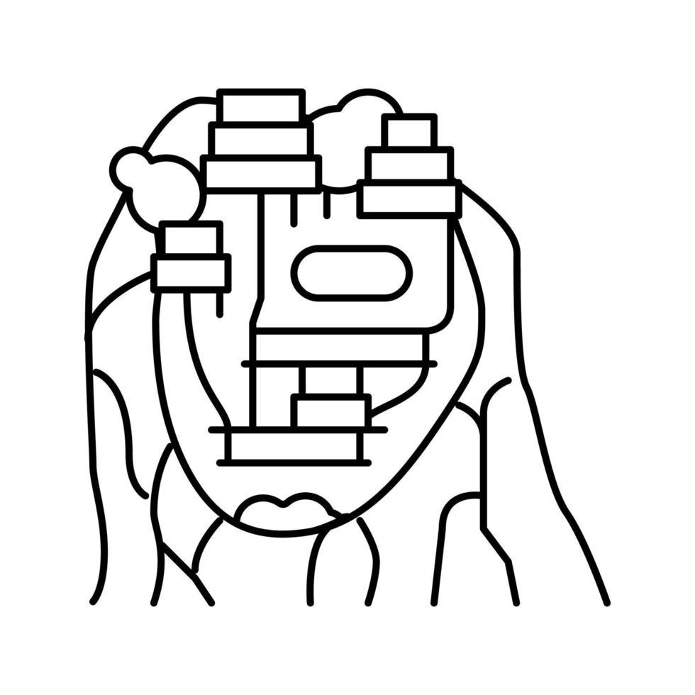 sigiriya on mountain line icon vector illustration
