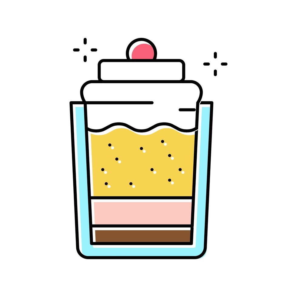 Ilustración de vector de icono de color de taza de postre cremoso