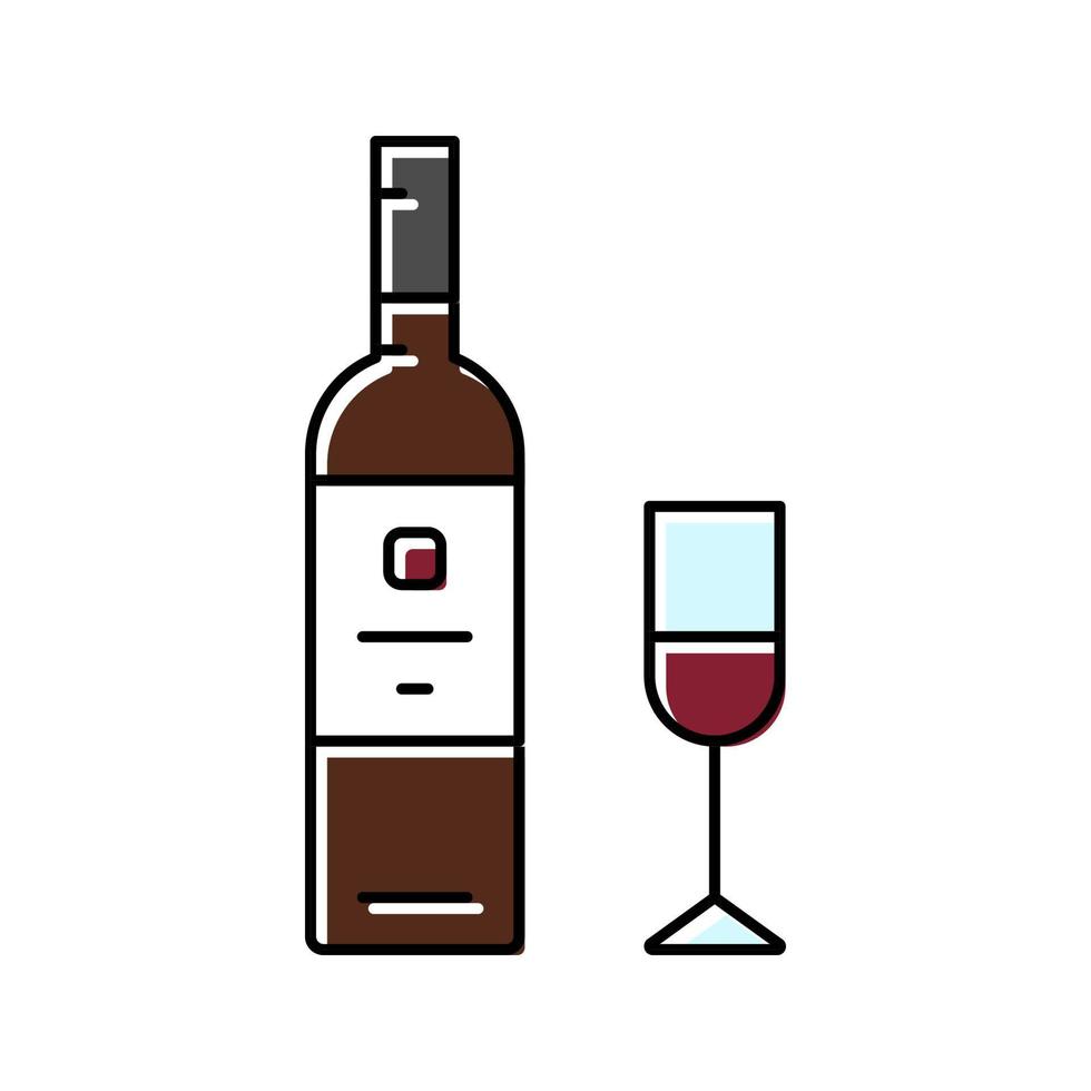 Ilustración de vector de icono de color de vino tinto syrah