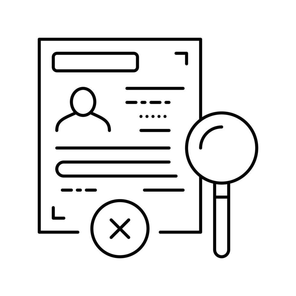 visa rejection line icon vector illustration