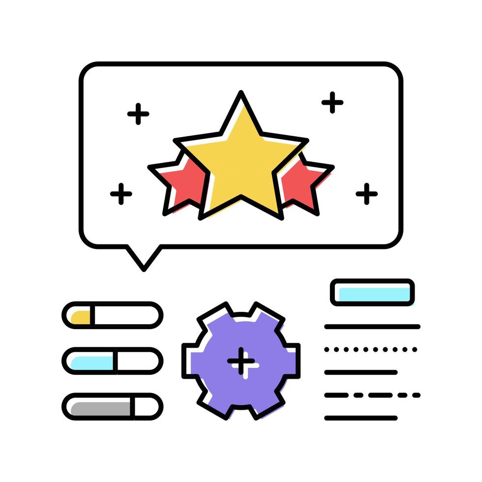 reputation management color icon vector illustration