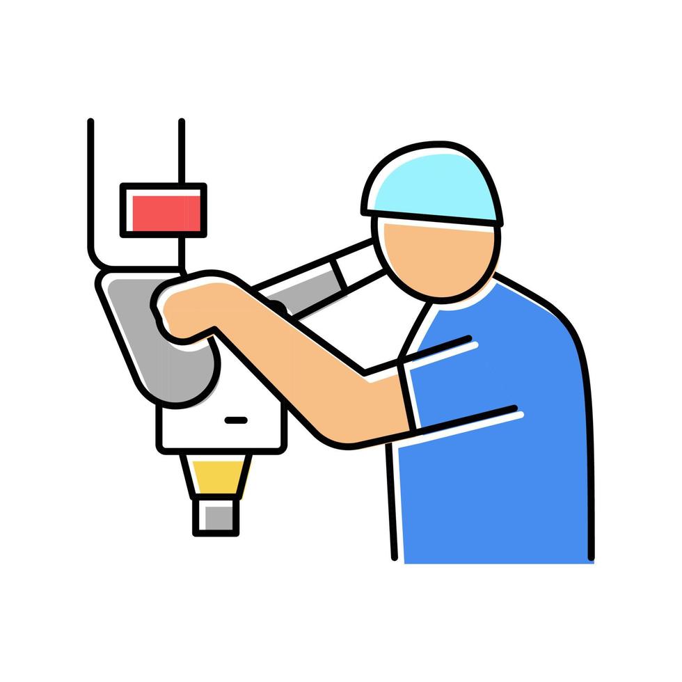 ilustración de vector de icono de color de trabajo de médico de microcirugía