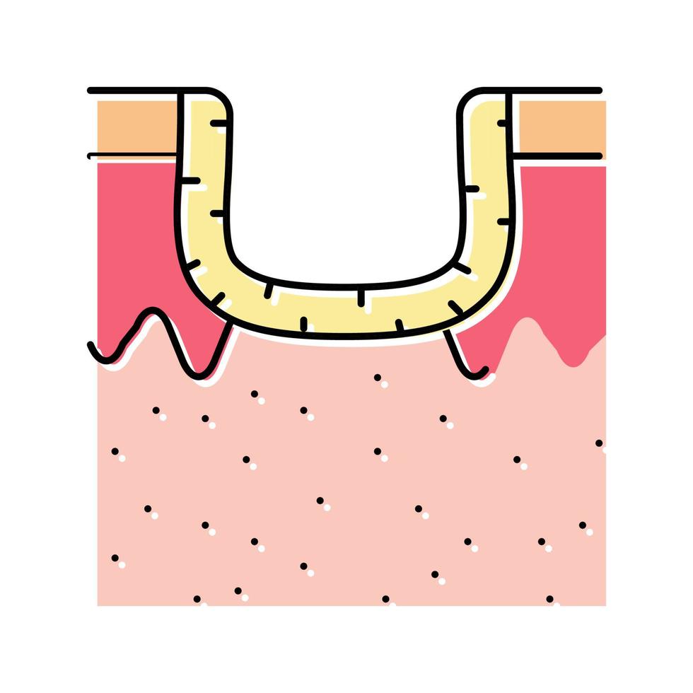 ilustración de vector de icono de color de cicatriz de acné hipertrófico