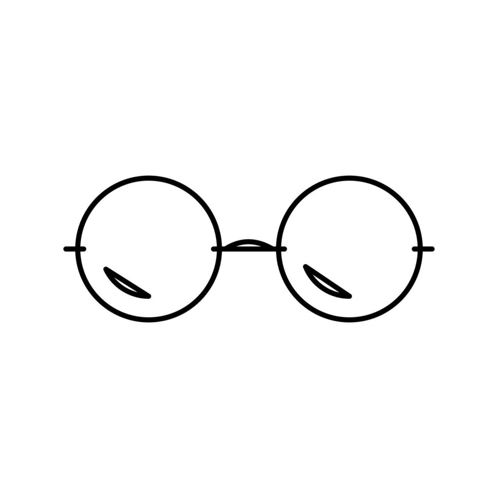 round glasses optical line icon vector illustration
