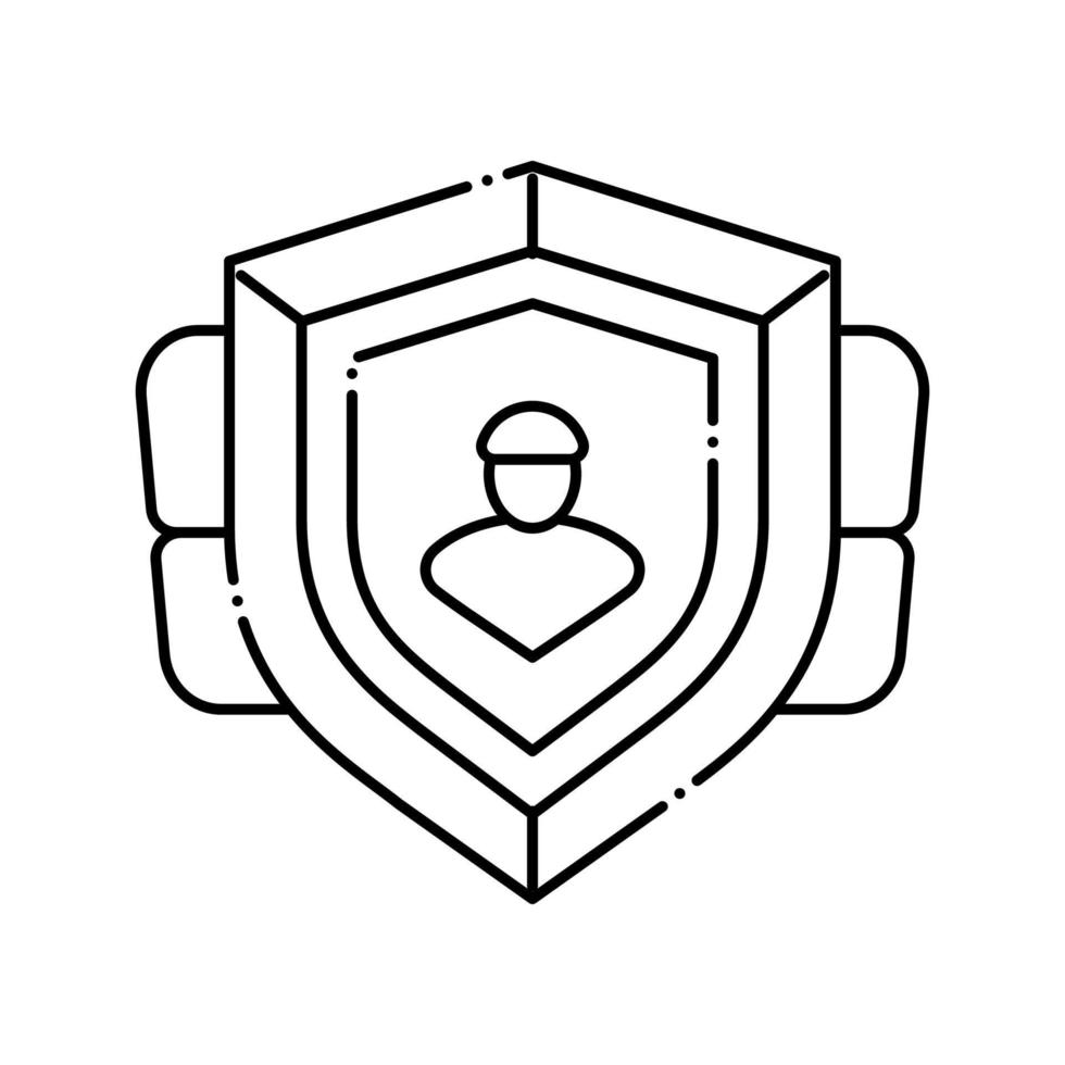 badge video game reward line icon vector illustration