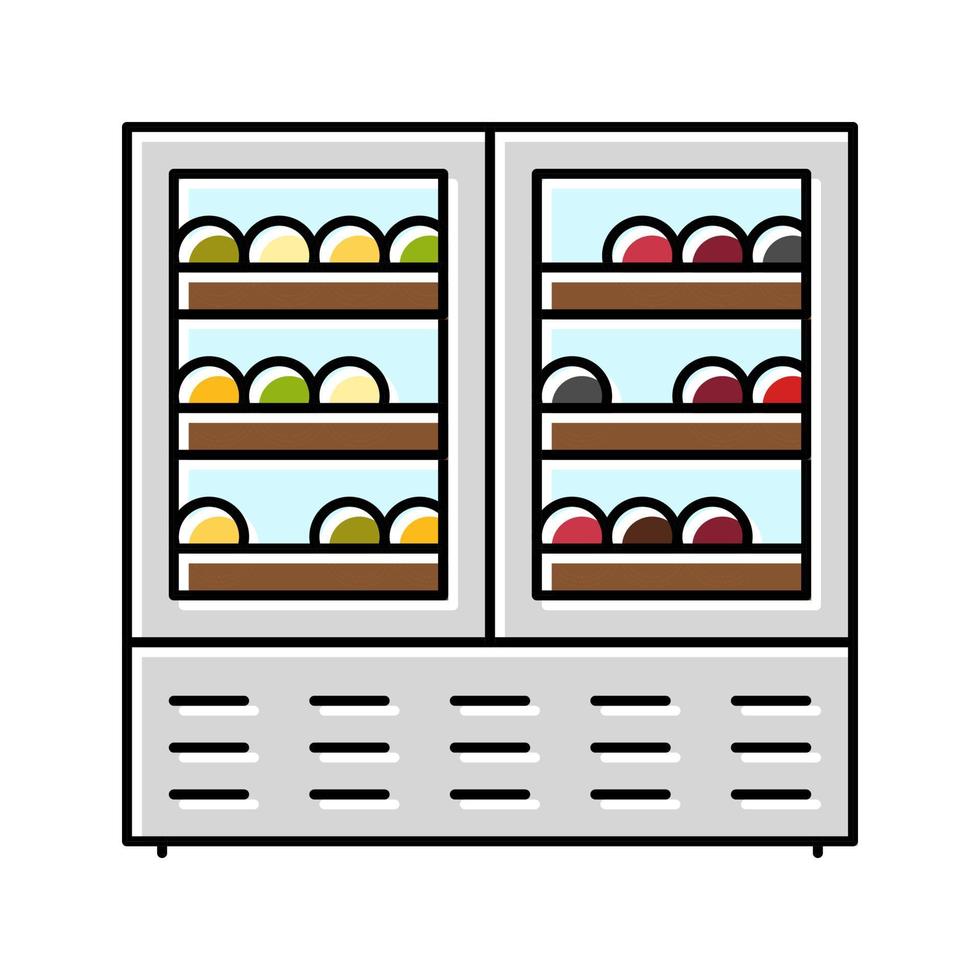 Ilustración de vector de icono de color de refrigerador de vino