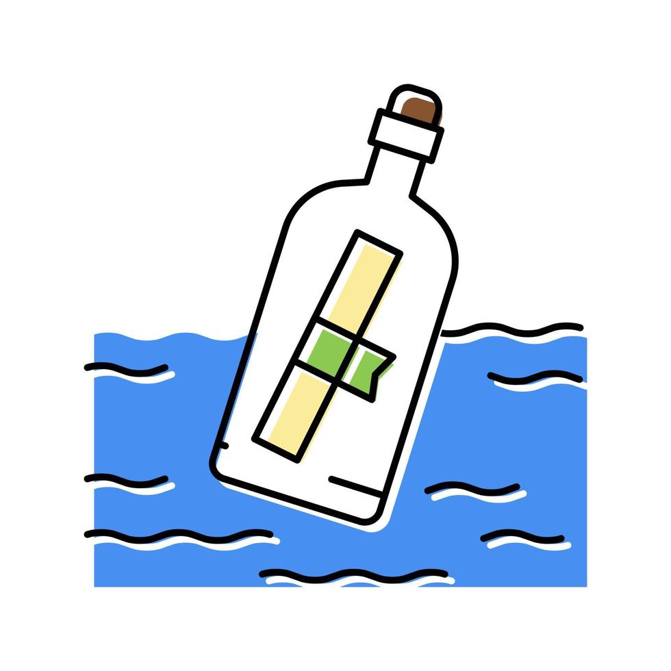 botella mensaje color icono vector ilustración