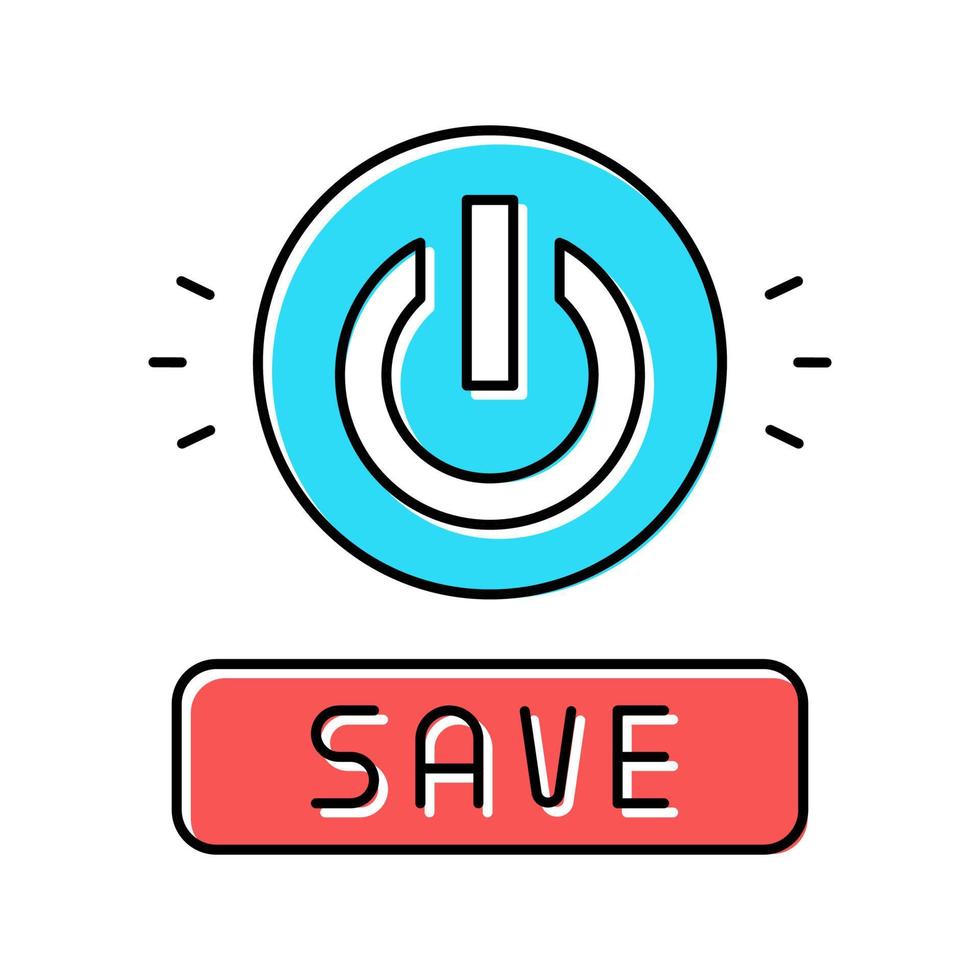 power on off button energy saving color icon vector illustration