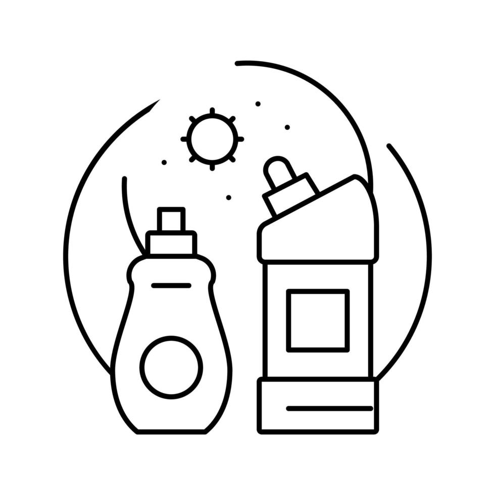 ilustración de vector de icono de línea de productos químicos de consumo