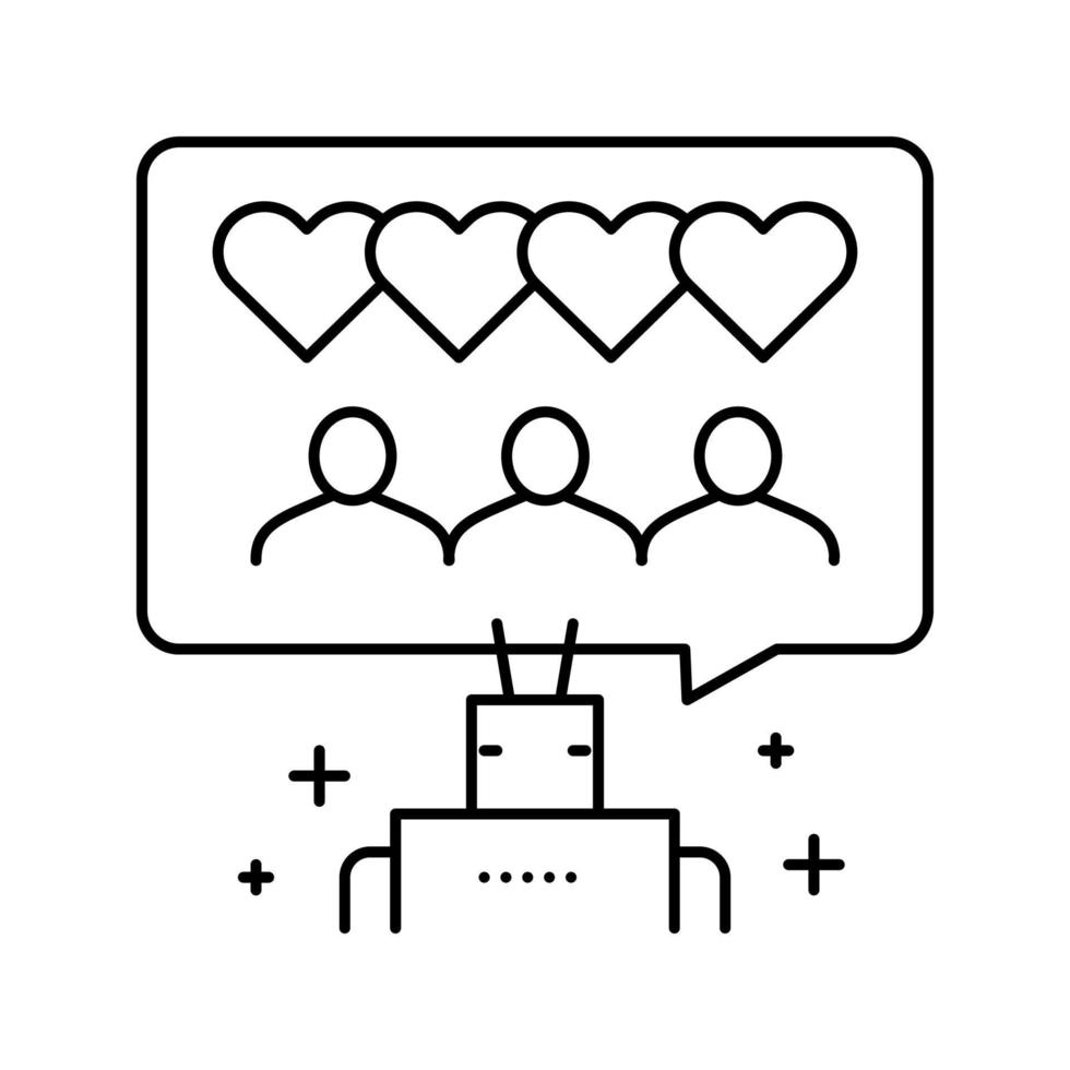 robotic winding up likes line icon vector illustration