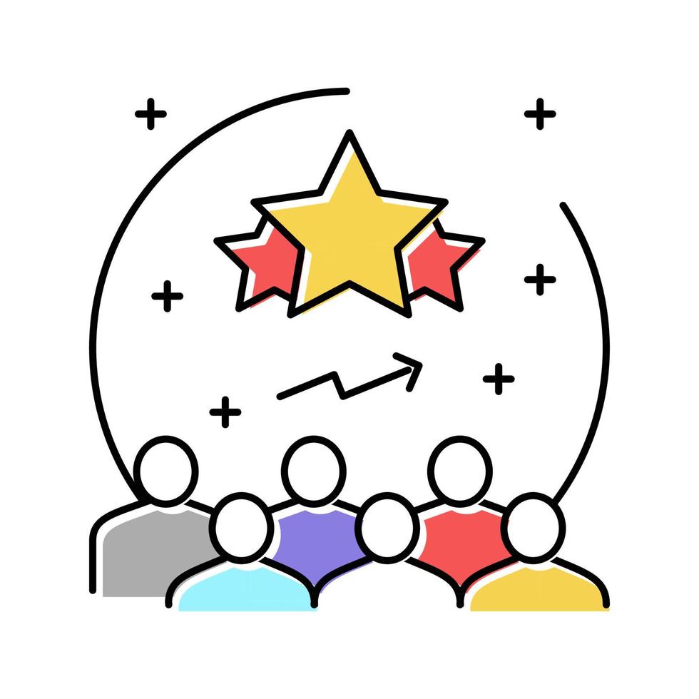 popularity reputation management color icon vector illustration
