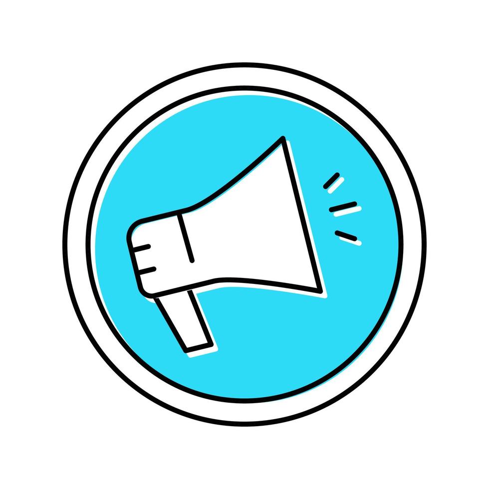 advertising loudspeaker sign color icon vector illustration
