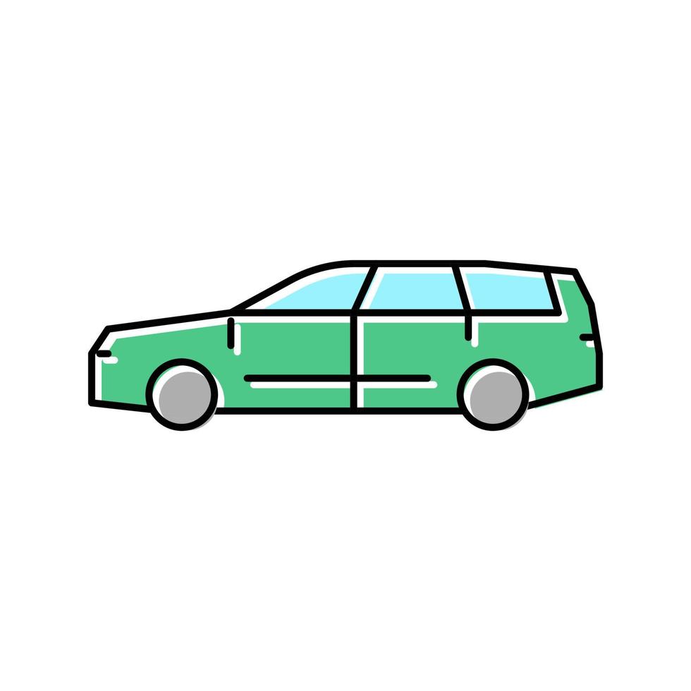 Ilustración de vector de icono de color de coche vagón