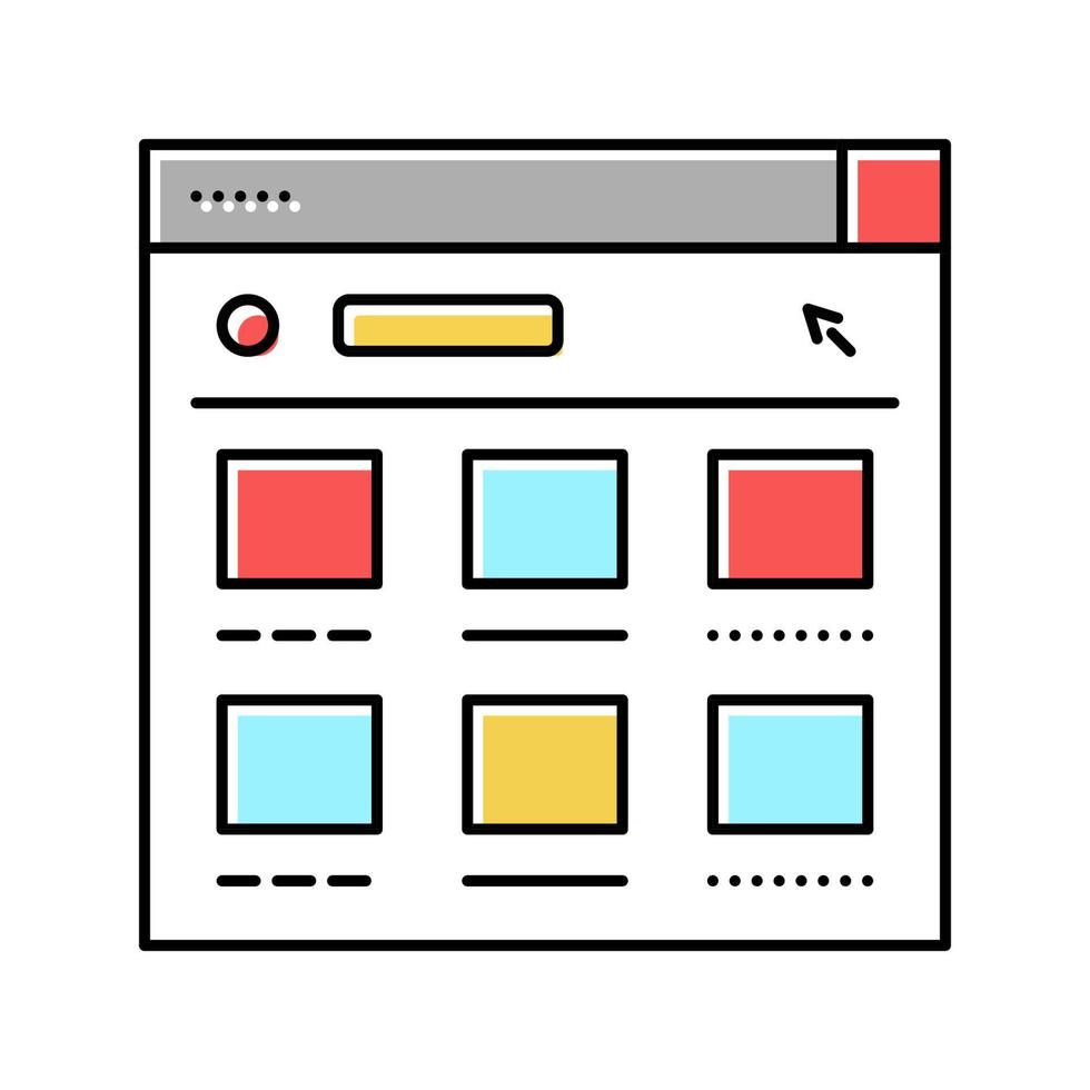 online web shopping color icon vector illustration
