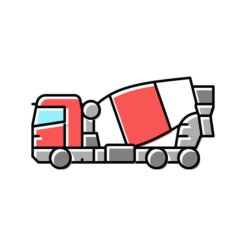 hormigonera construcción coche vehículo color icono vector ilustración