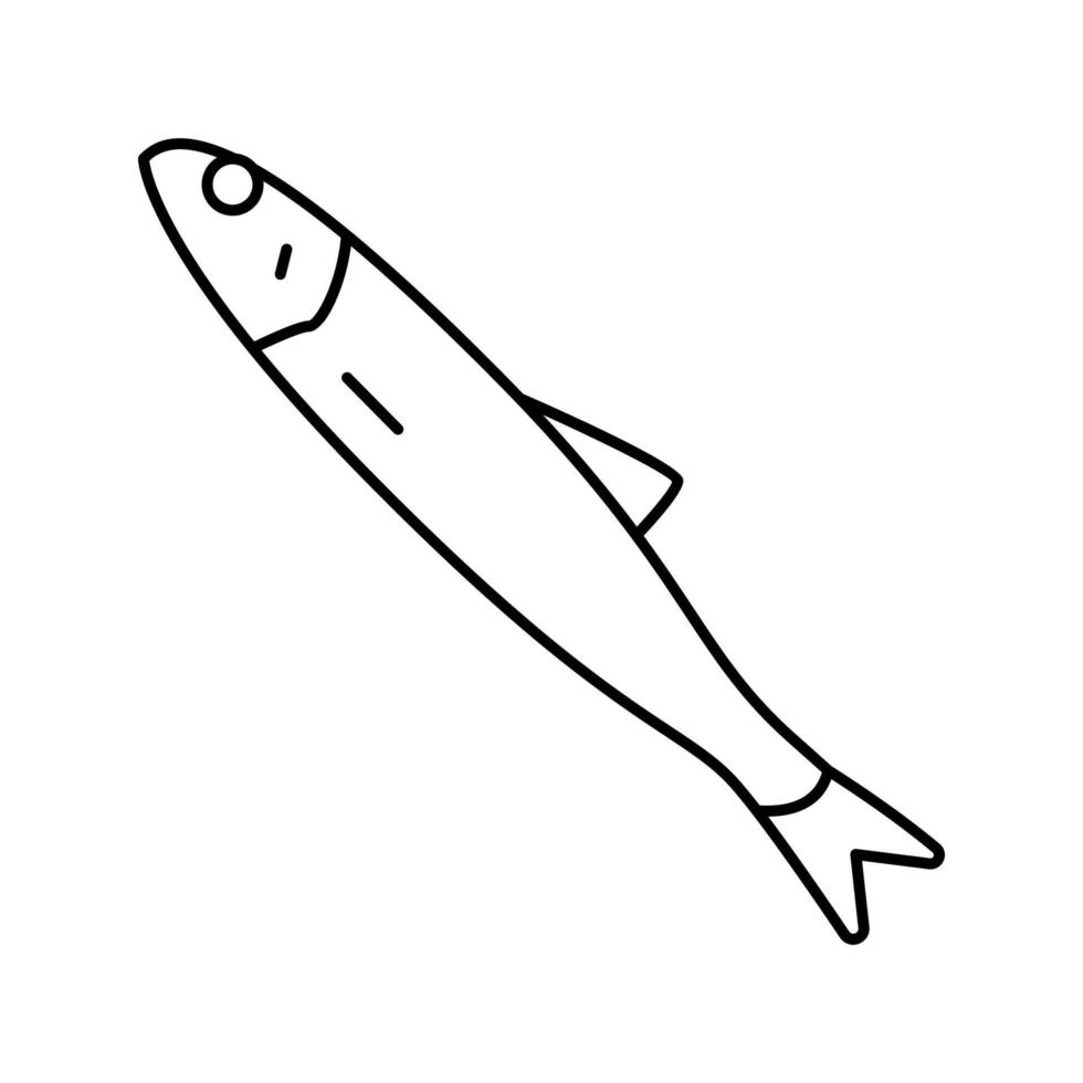 ilustración de vector de icono de línea de anchoa japonesa