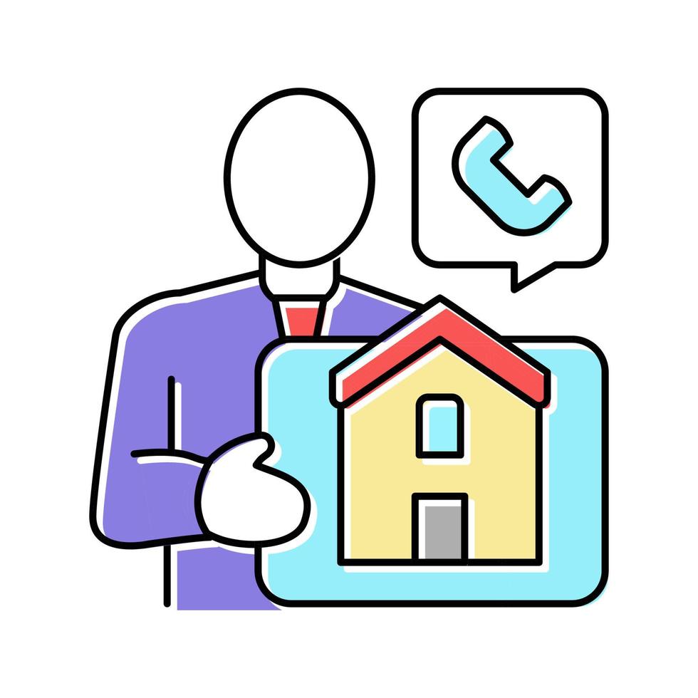 ilustración de vector de icono de color de propietario de propiedad