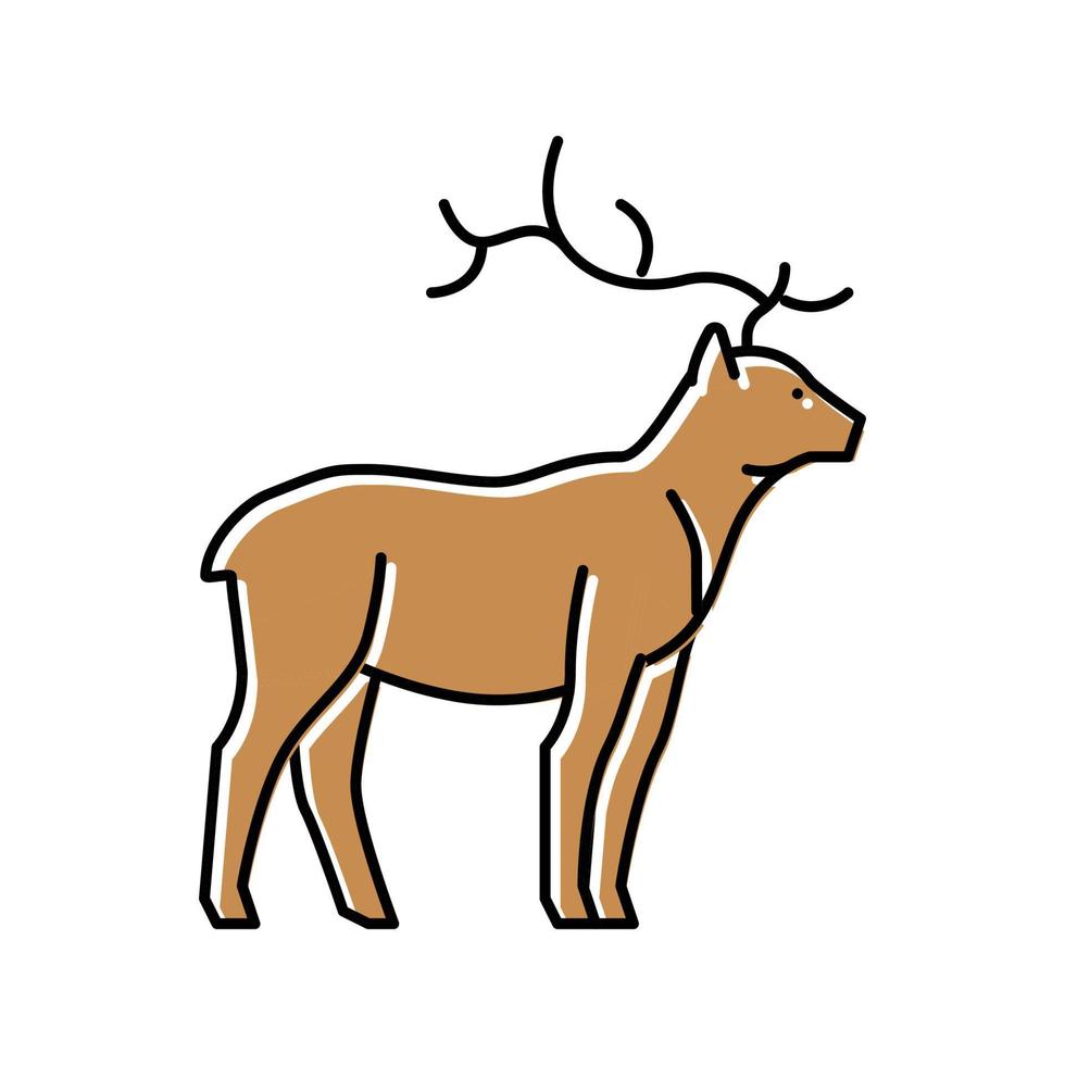 deer animal in zoo color icon vector illustration