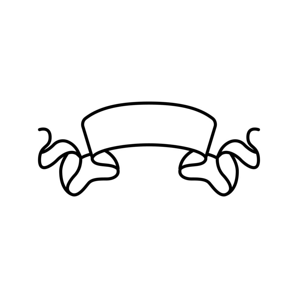 vintage ribbon banner design line icon vector illustration