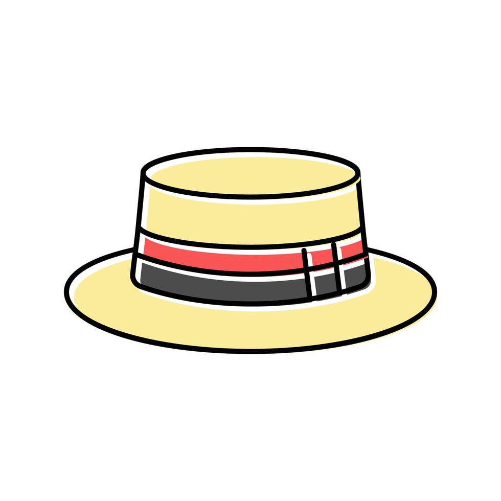 boater hat cap color icon vector illustration
