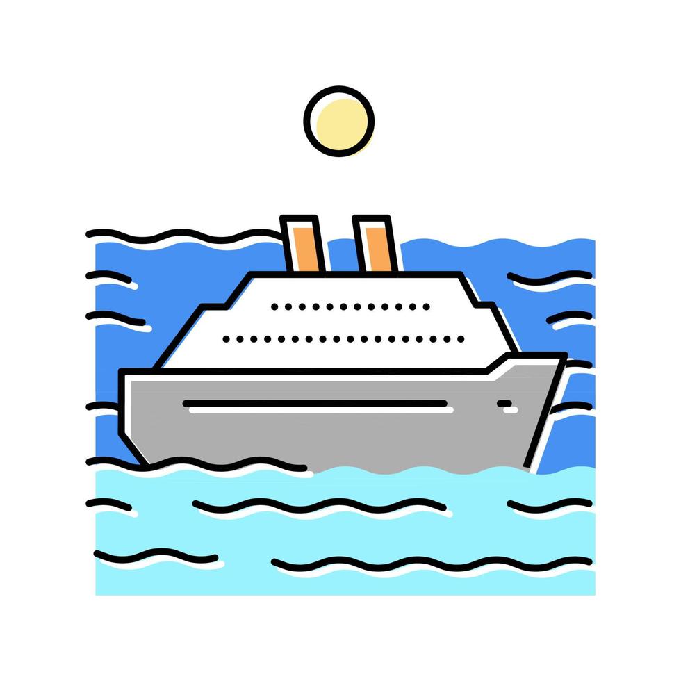 open ocean color icon vector illustration
