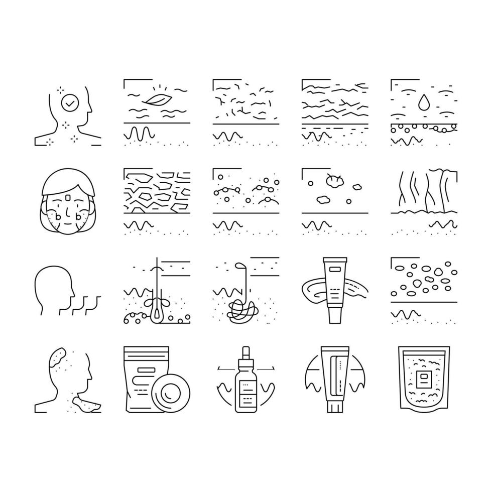 Skin Care Cosmetology And Treat Icons Set Vector