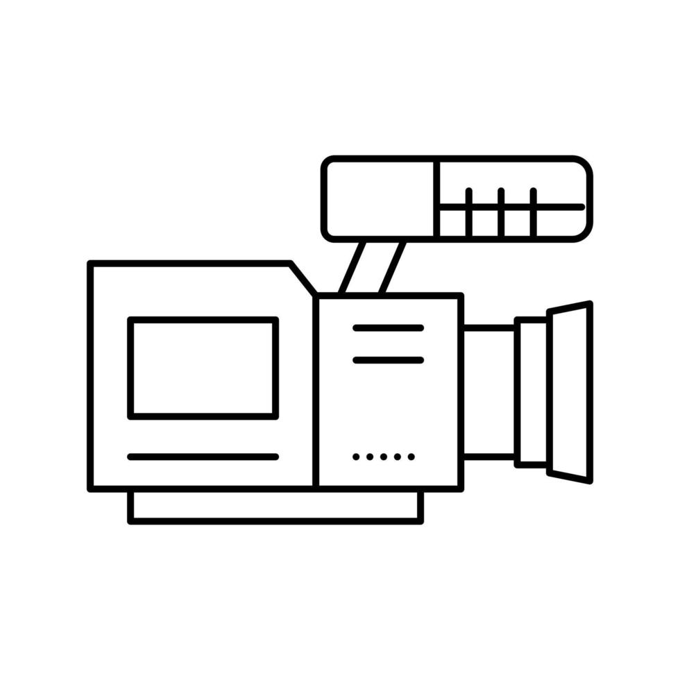 ilustración de vector de icono de línea de cámara de video