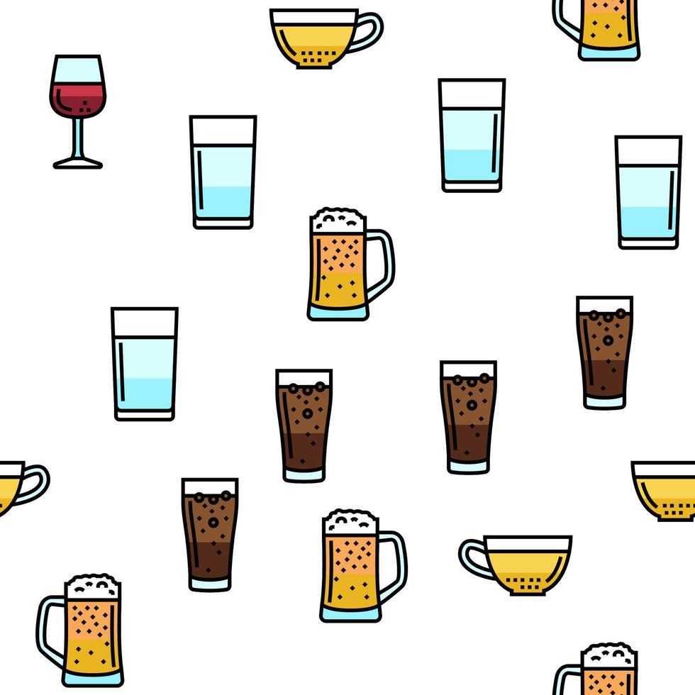 beverage drink juice fresh water vector seamless pattern