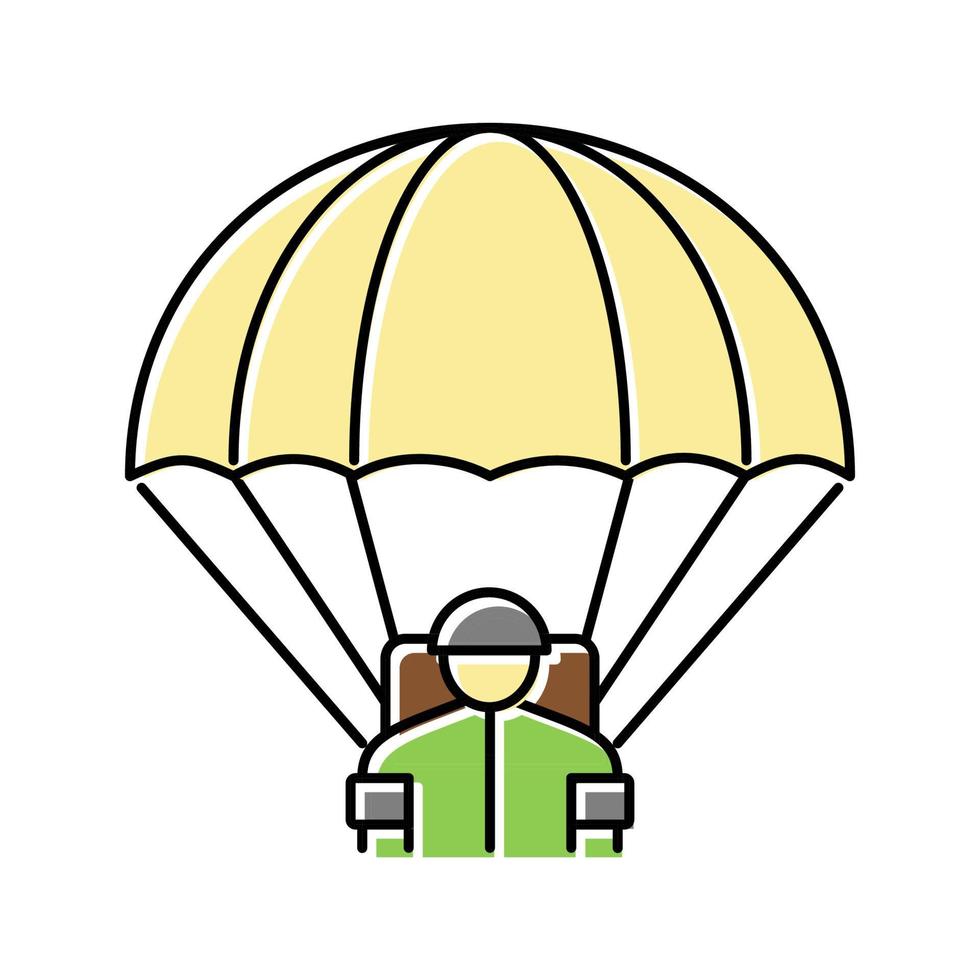 parachute soldier color icon vector illustration