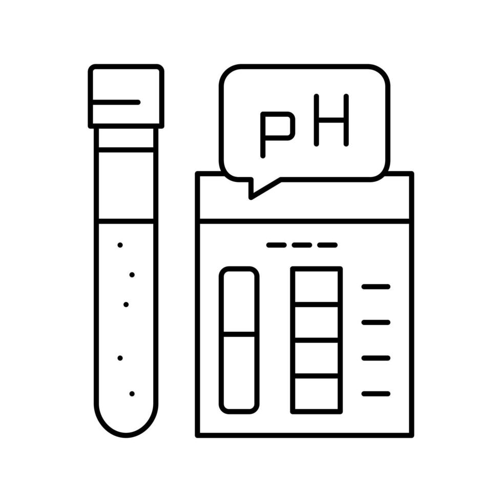 ilustración de vector de icono de línea de prueba de suelo de ph