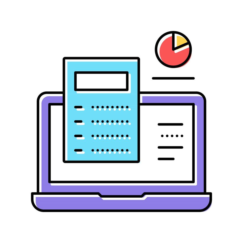 computer calculator color icon vector color illustration