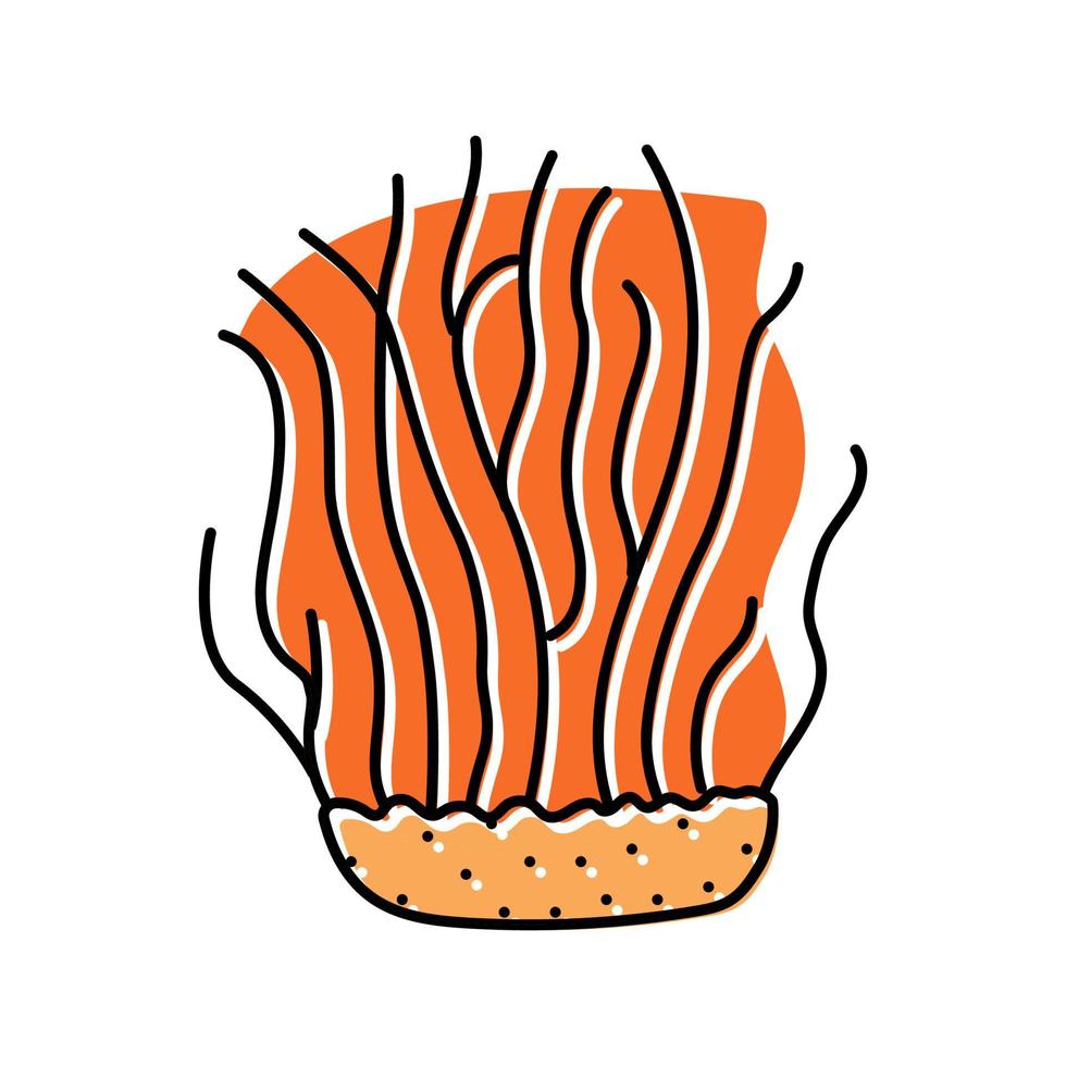 Ilustración de vector de icono de color de hongo cordyceps