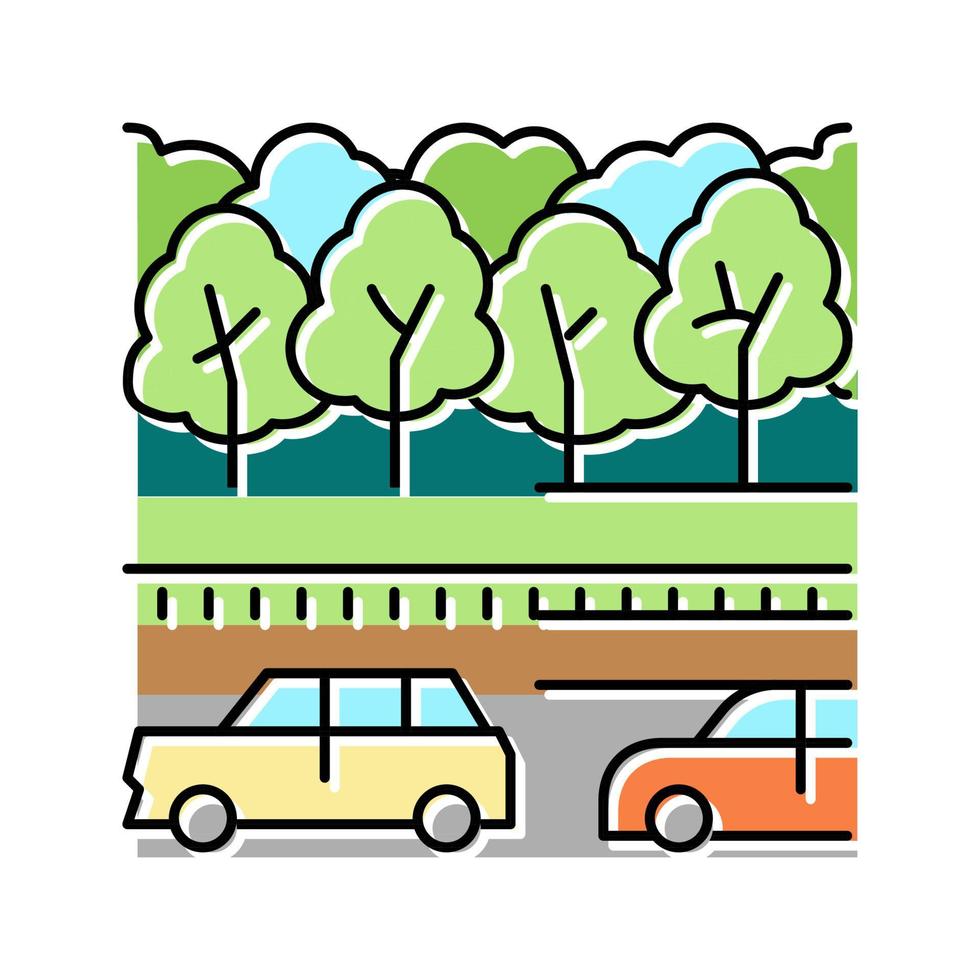 ilustración de vector de icono de color de parque de carretera