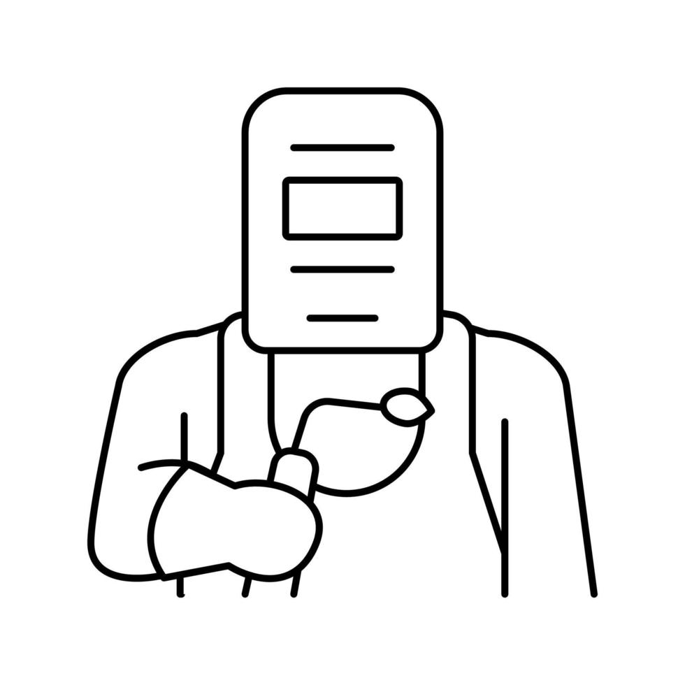 welder worker line icon vector illustration