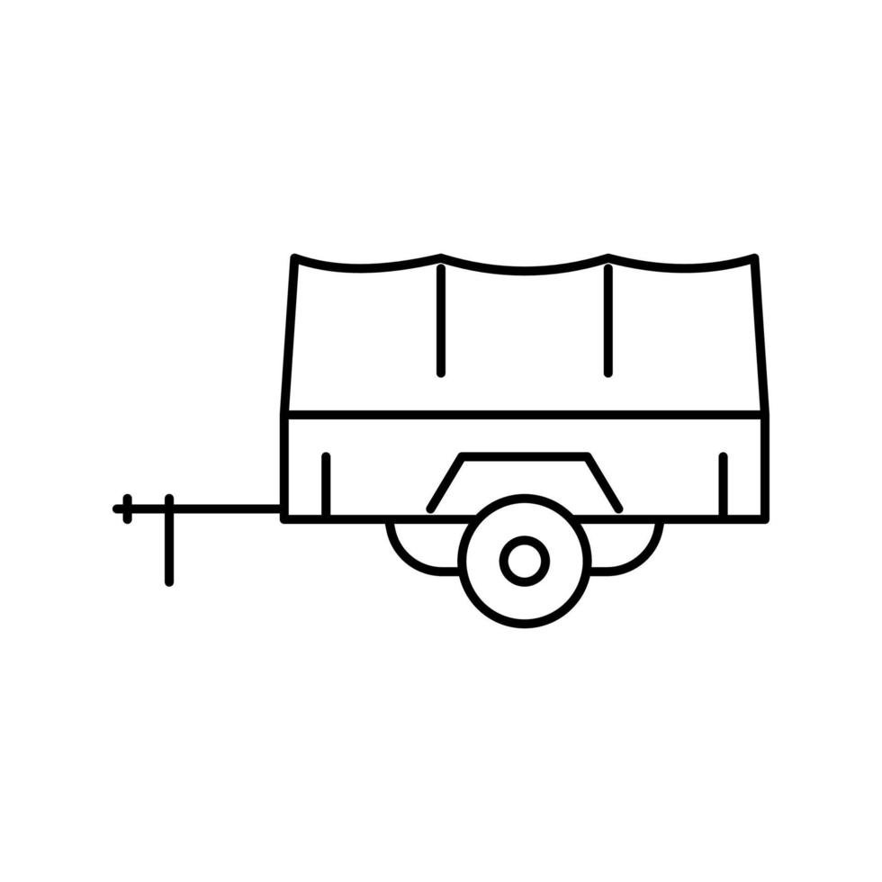 Ilustración de vector de icono de línea de remolque de transporte