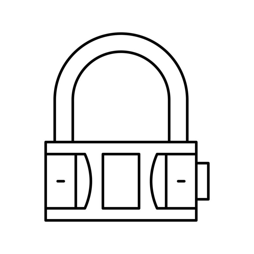 lock padlock line icon vector illustration