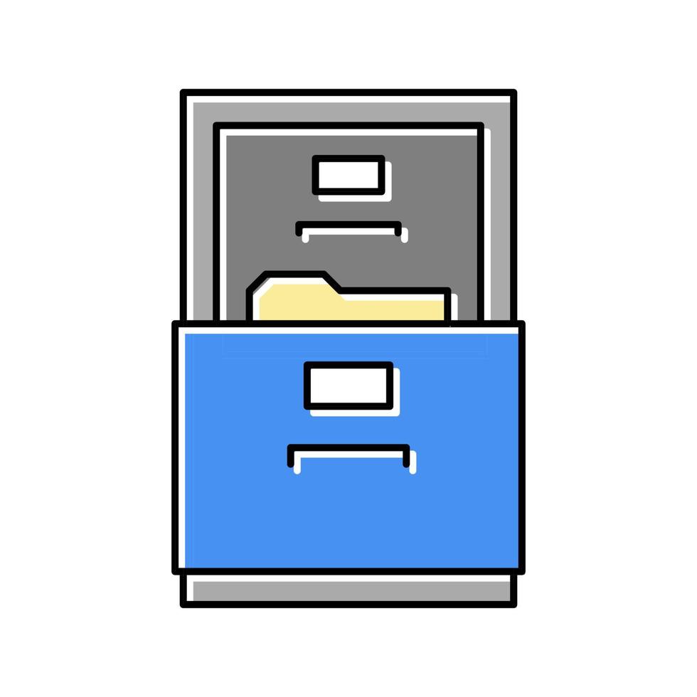 filing cabinet color icon vector illustration