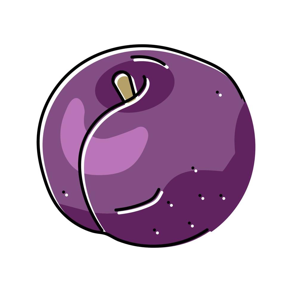 ciruela púrpura fruta color icono vector ilustración