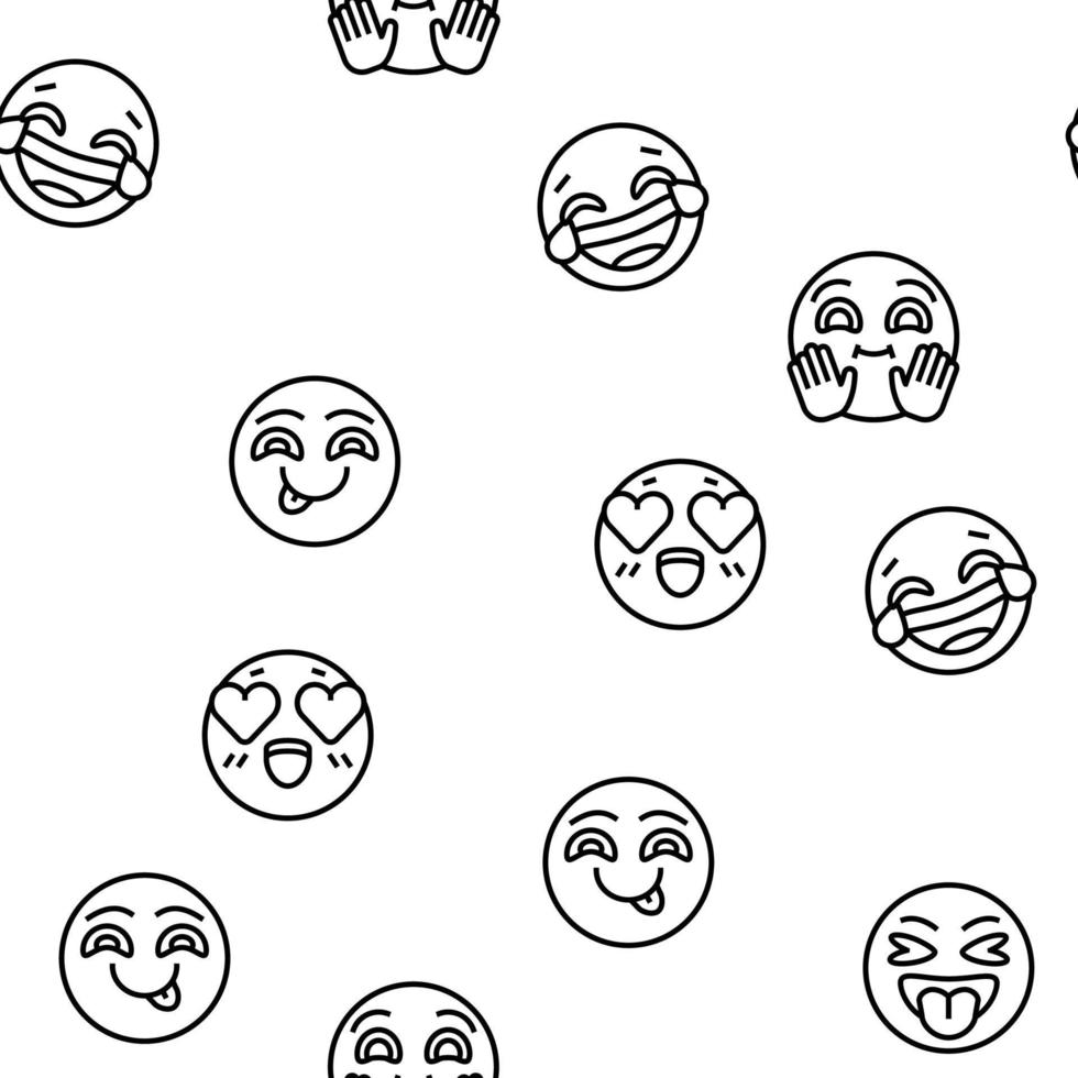 Emoji Emotional Funny Smile Face vector seamless pattern