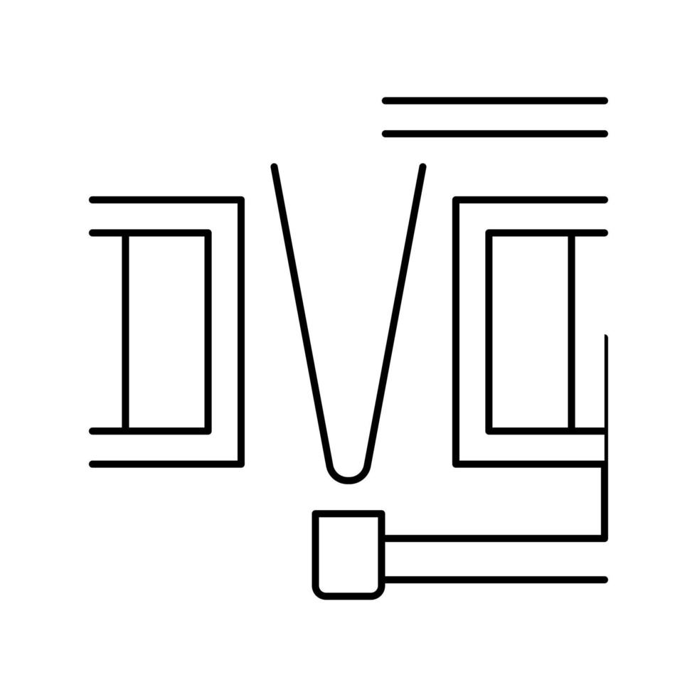 ilustración de vector de icono de línea de iluminación de piso