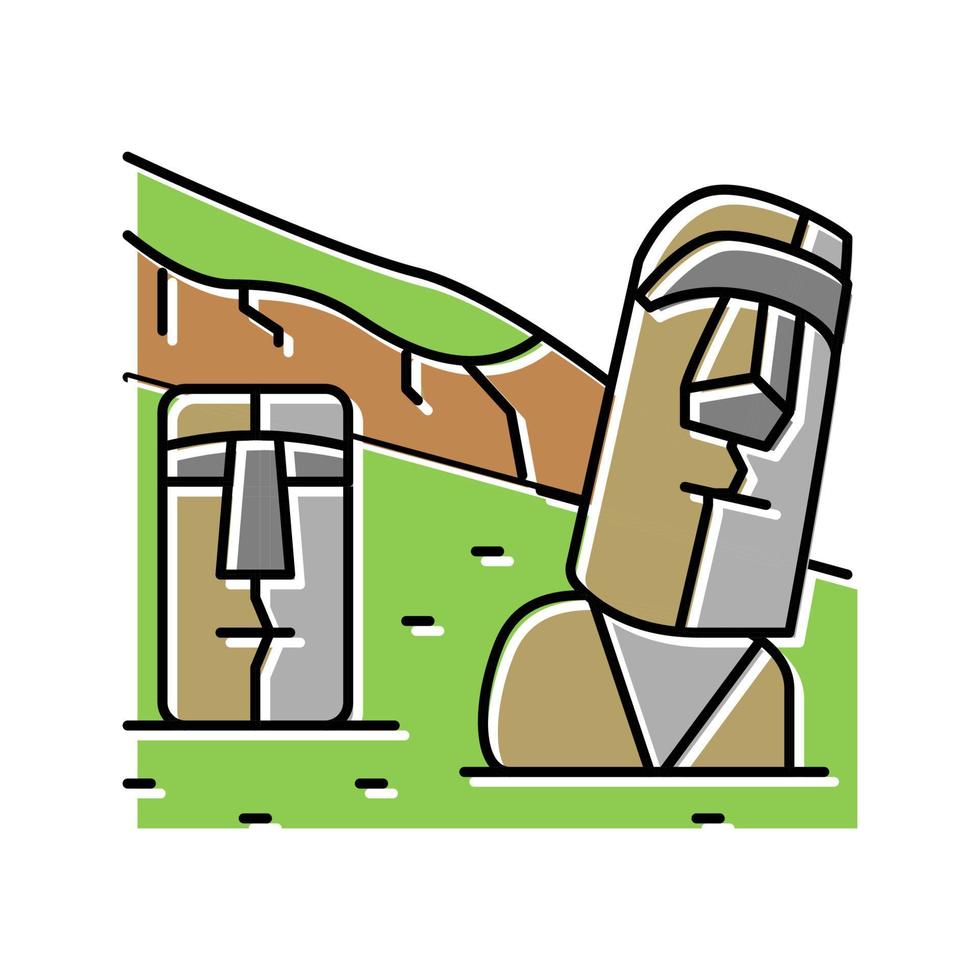 ilustración de vector de icono de color de isla de pascua