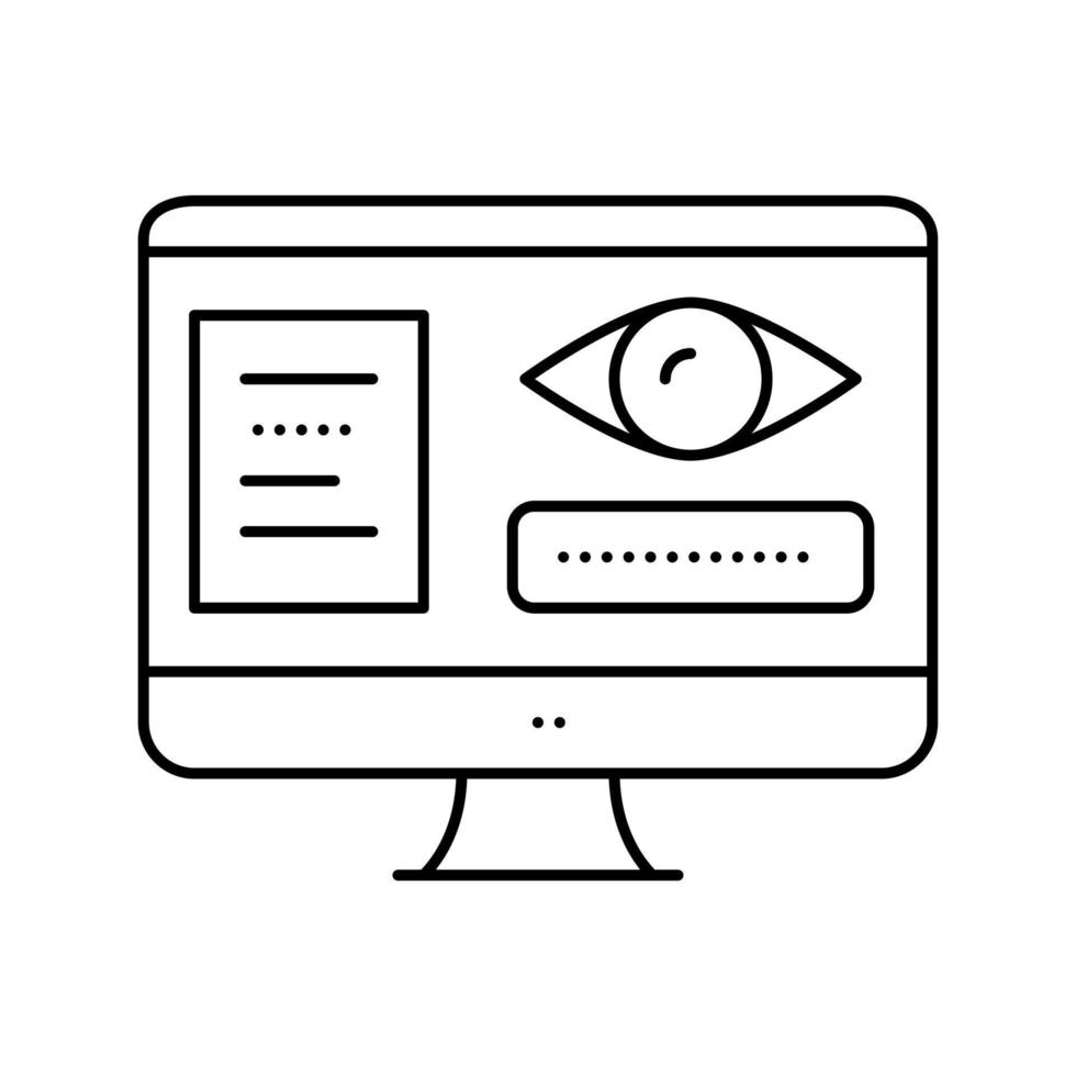 spied password access line icon vector illustration